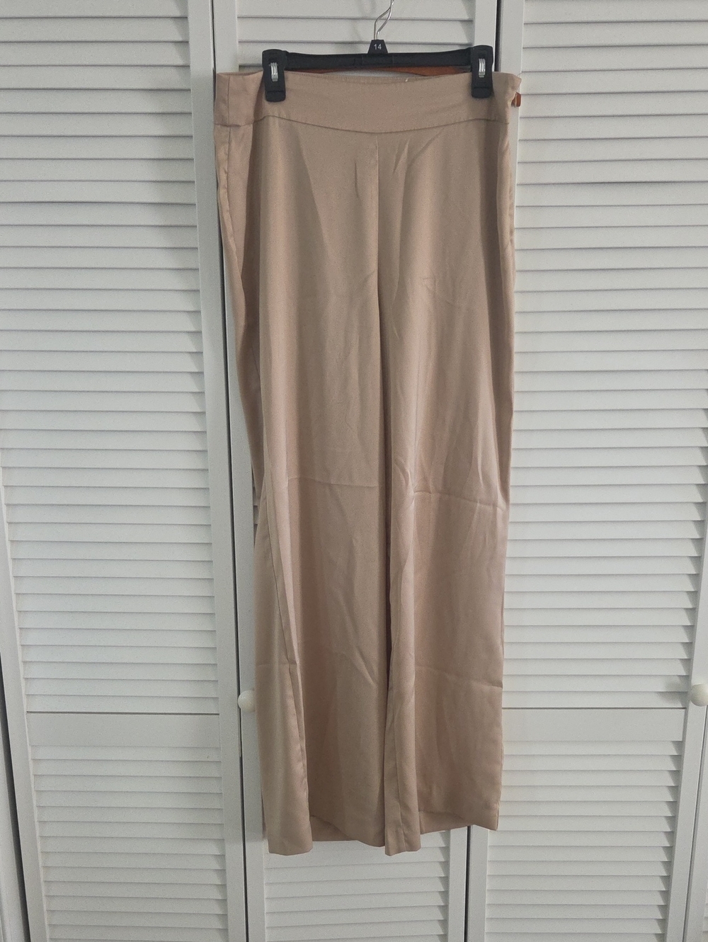 Anne Klein Light Beige Wide-Leg Pants